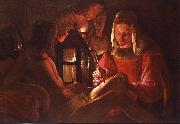 Georges de La Tour St.Irene Removing Arrows from St.Sebastian's Leg Norge oil painting reproduction